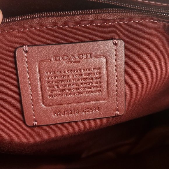 Coach Womens Brown Signature Canvas Ski Patches Double Handles Katy Satc… - Picture 7 of 13